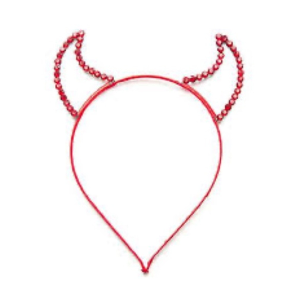 DEVIL Red Rhinestone Headband one size